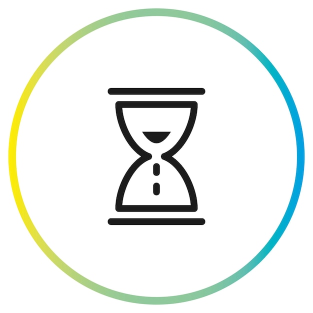 signo de línea de reloj de arena, vector de icono