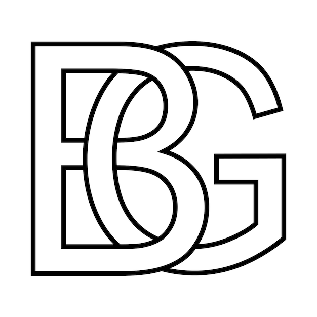 Signo de logotipo bg gb icono firmar dos letras entrelazadas bg vector logo bg gb primeras letras mayúsculas patrón alfabeto bg