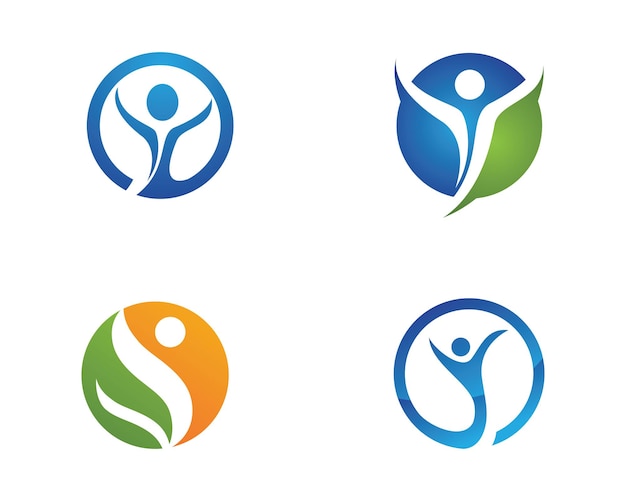 Signo del logotipo del carácter humano Signo del Logotipo de la asistencia sanitaria