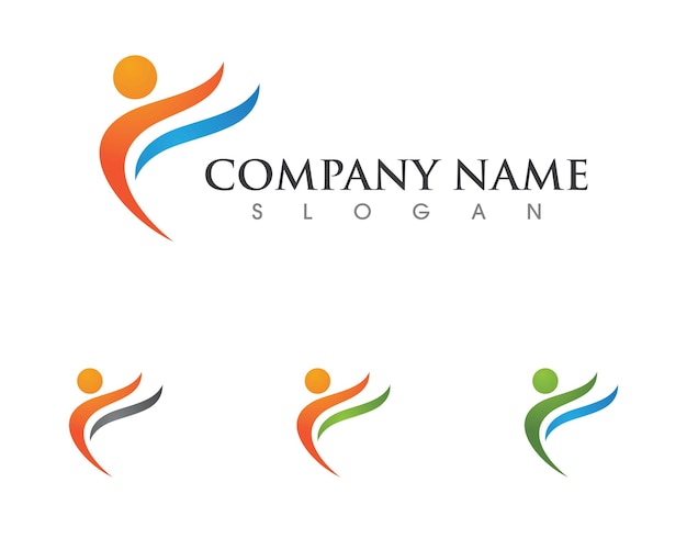 Signo del logotipo del carácter humano Signo del logotipo de la atención médica