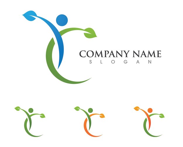 Signo del logotipo del carácter humano Signo del logotipo de la atención médica