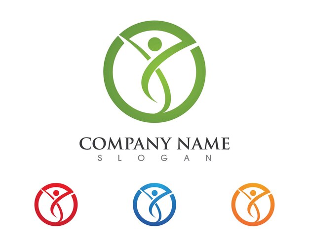 Signo del logotipo del carácter humano Signo del logotipo de la atención médica