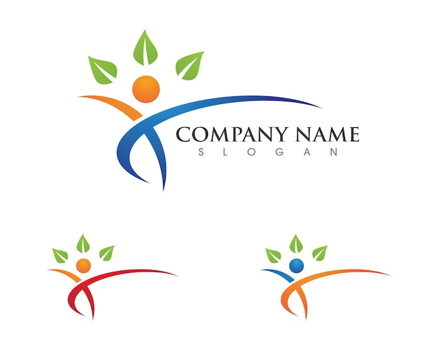 Signo del logotipo del carácter humano Signo del logotipo de la atención médica