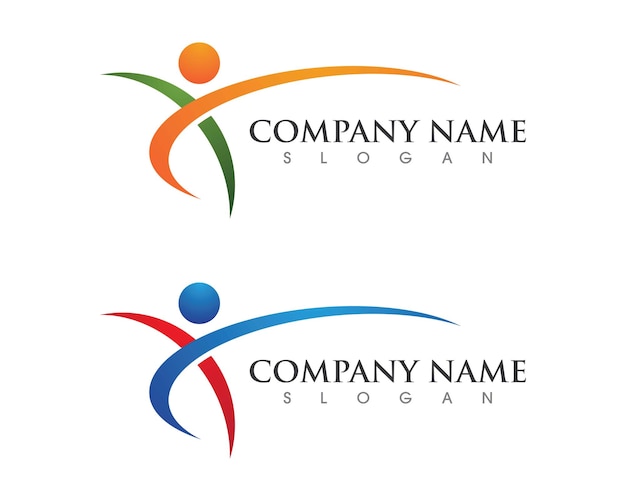 Signo del logotipo del carácter humano Signo del logotipo de la atención médica