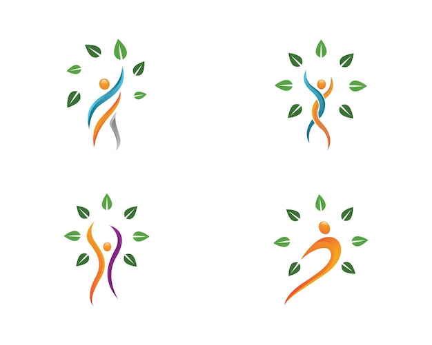 Signo del logotipo del carácter humano Signo del logotipo de la atención médica