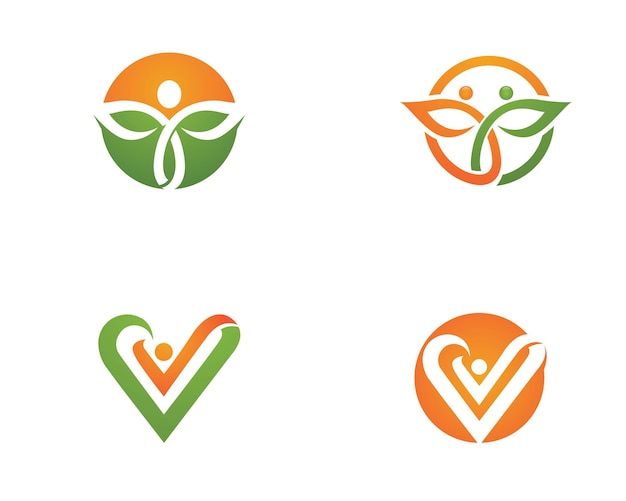 Vector signo de logotipo de carácter humano signo de logotipo de atención médica