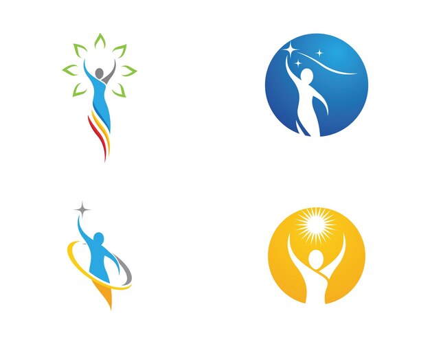 Signo de logotipo de carácter humano