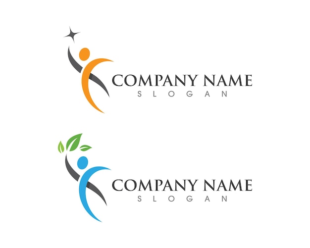 Signo de logotipo de carácter humano
