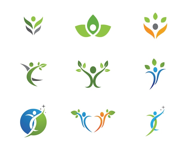 Signo de logotipo de carácter humano