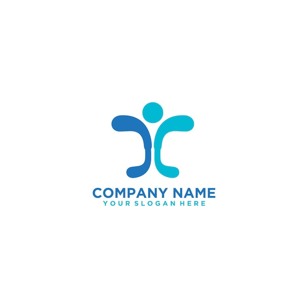 Signo de logotipo de carácter humano