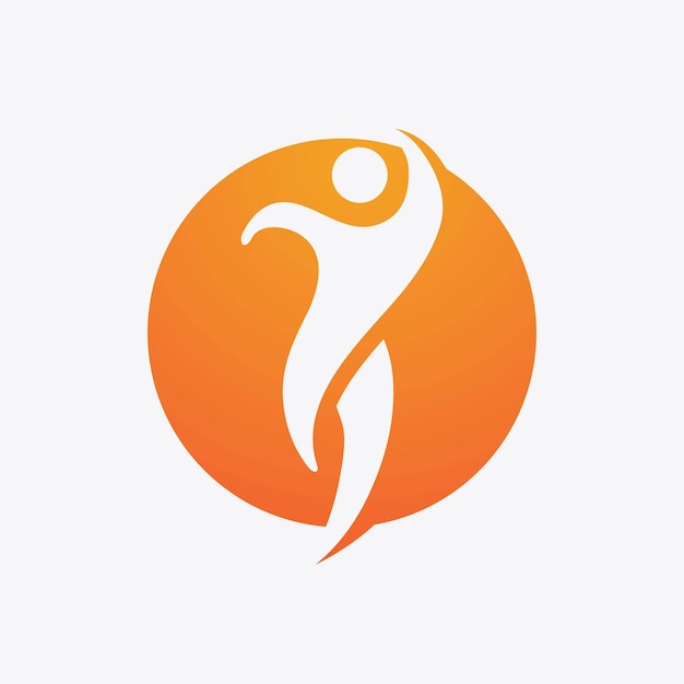 Signo de logotipo de carácter humano