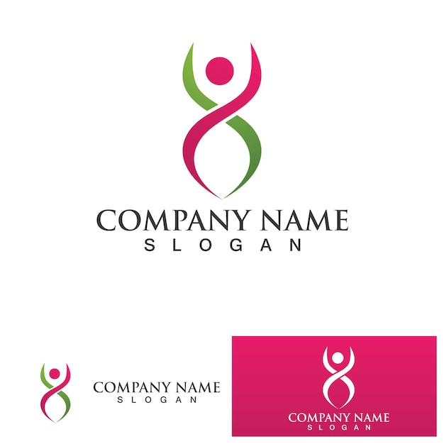 Signo de logotipo de carácter humano