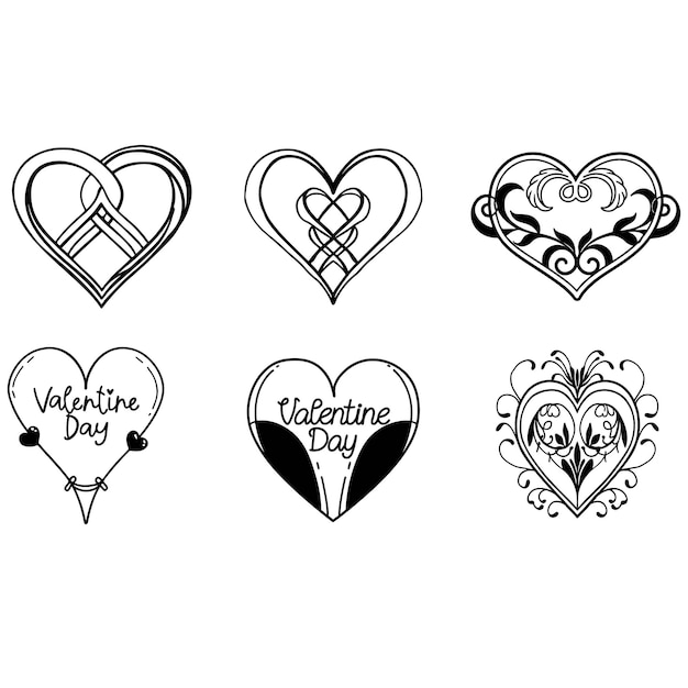 Signo de logotipo de corazón de amor caligráfico Vector Símbolos de ilustración romántica se unen a la pasión y la boda