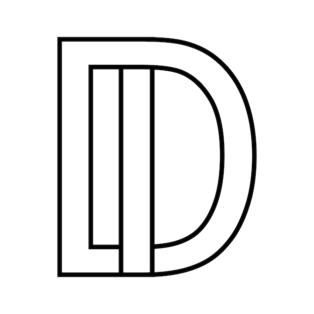 Signo de logotipo di id icono signo de letras entrelazadas d i