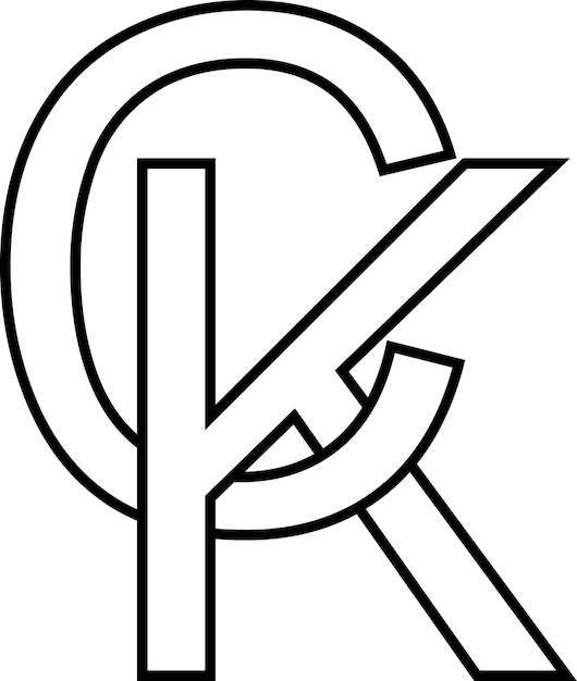 Vector signo de logotipo kc ck icono signo letras entrelazadas ck