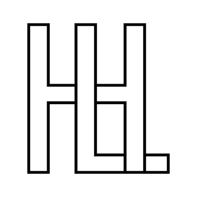El signo del logotipo lh hl, el icono de letras dobles, el logotipo h l