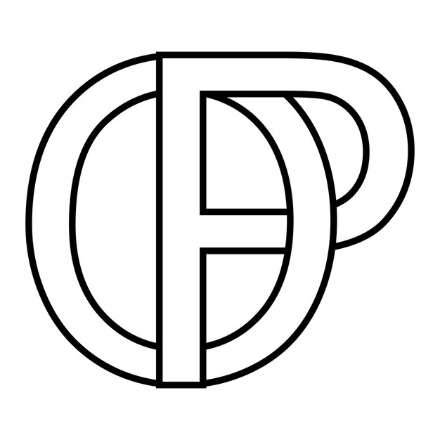 El signo del logotipo op po icono letras dobles logotipo p o