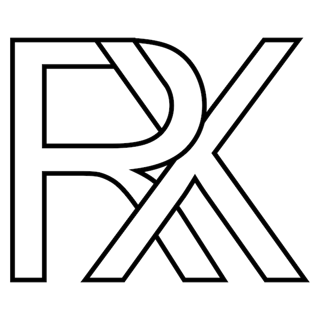 Signo del logotipo rx xr icono letras dobles logotipo r x
