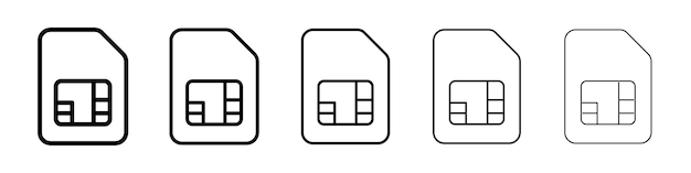 El signo del logotipo del vector del icono Sim