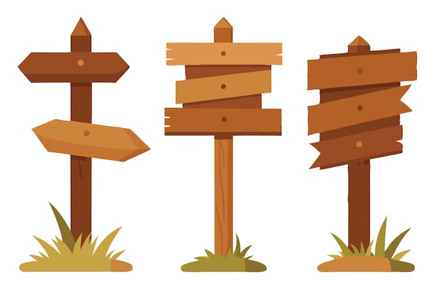 Signo de madera aislado sobre fondo blanco perfecto para agregar texto o gráficos Ilustración vectorial en fondo blanco