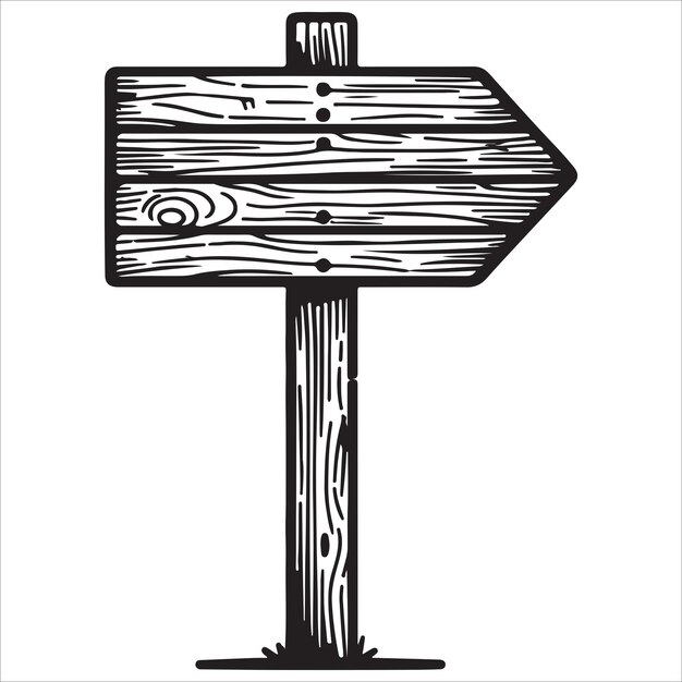 Signo de madera rústico estilo minimalista