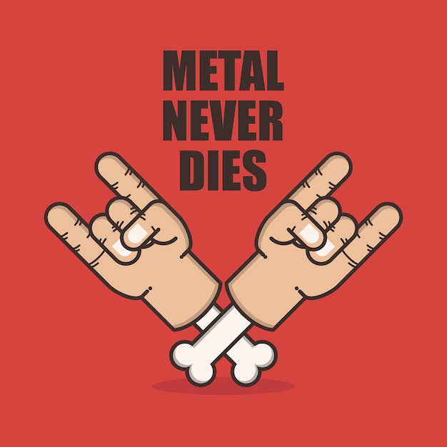 Vector signo de mano de metal