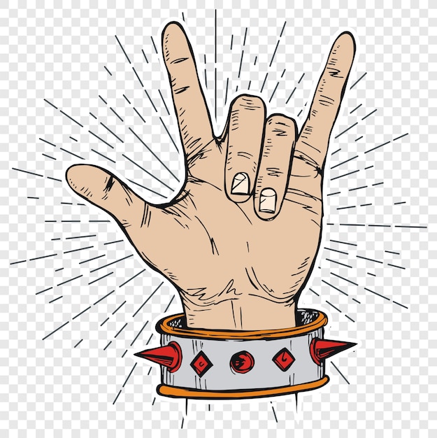 Vector signo de la mano rock n roll music