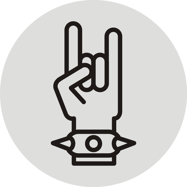 Vector signo de la mano rock n roll music