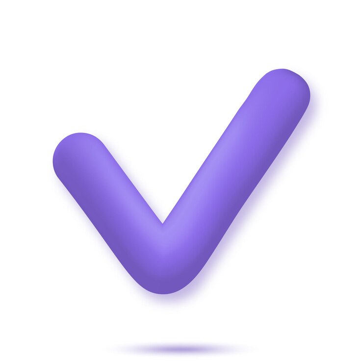 Vector signo de marca de verificación. representación 3d