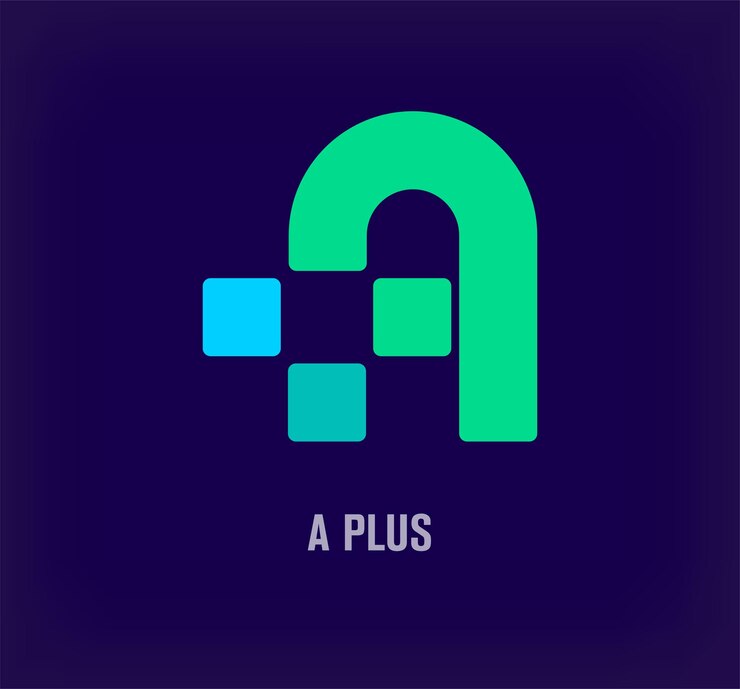 Vector signo más y letra un logotipo de idea de combinación más transiciones de color únicas salud y medicina