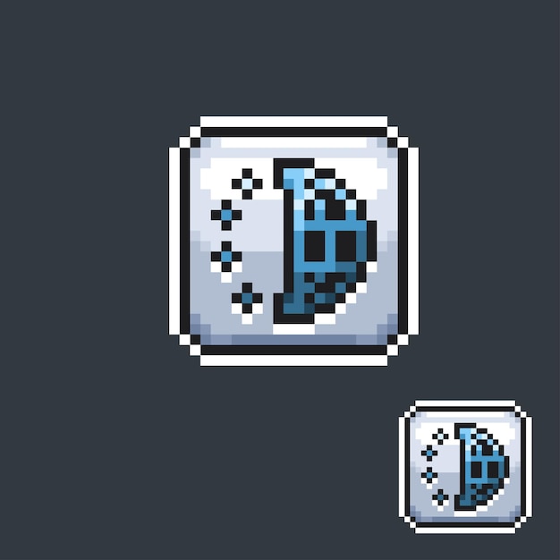 signo de medio globo azul en estilo pixel art