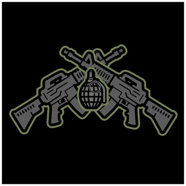 Vector signo militar con armas chevron