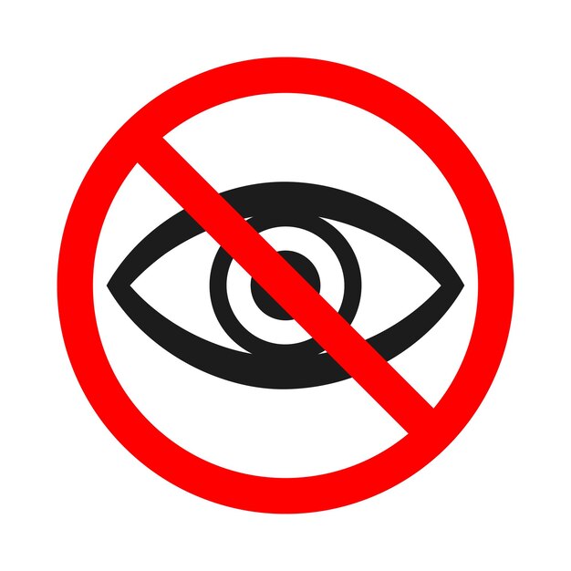 Vector signo de mirada prohibida en el vector de fondo blanco