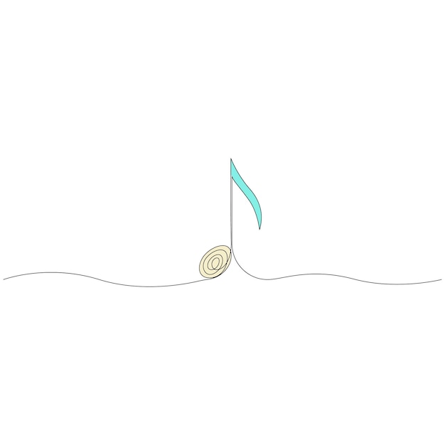 Signo de música dibujo continuo de una línea ilustración vectorial