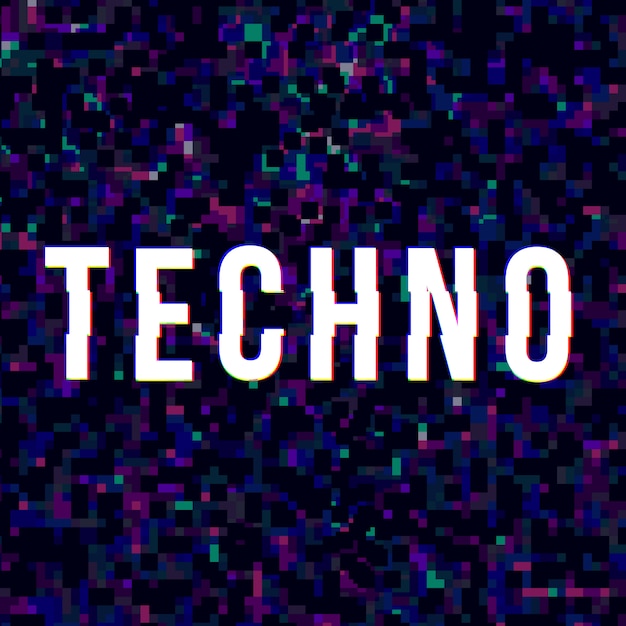 Signo de la música tecno al estilo glitched.