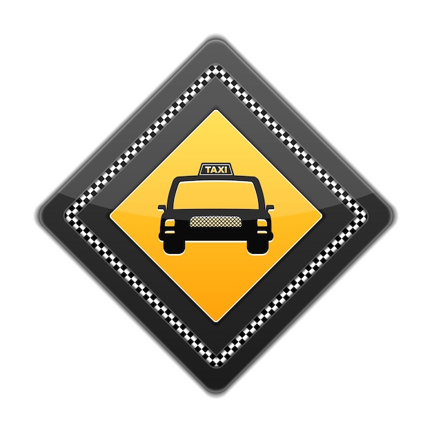 Vector signo negro con icono de taxi ilustración vectorial eps10