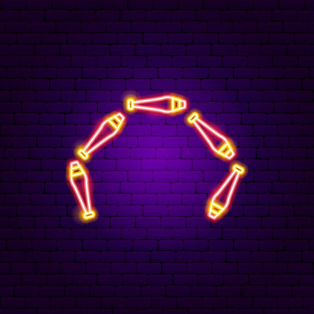 Signo de neón de las macetas de gimnasia