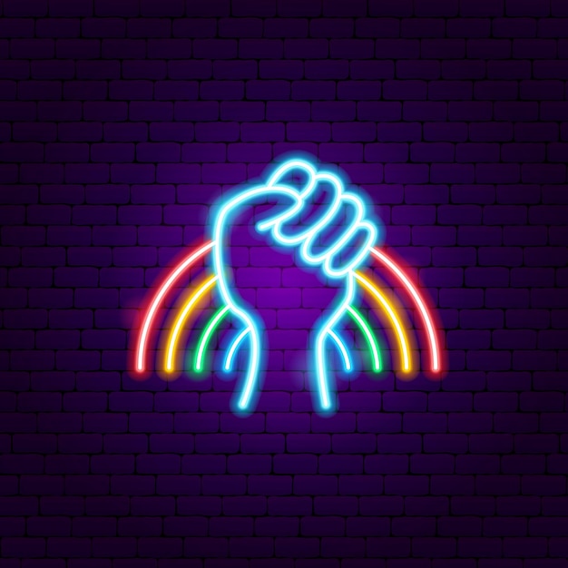 Signo de neón de poder LGBT