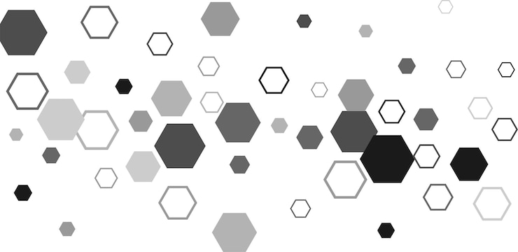 Vector signo o icono de celda de mosaico de trama hexagonal hexagonal gradación