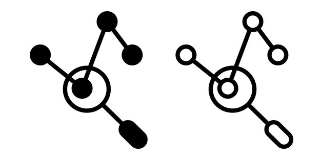signo o símbolo de icono de análisis de datos en estilo de glifo y línea