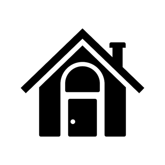 Signo o símbolo de icono de casa negra para representar conceptos residenciales o inmobiliarios Logotipo de la casa