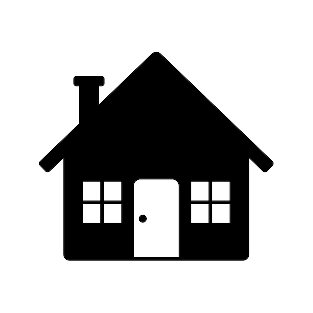 Signo o símbolo de icono de casa negra para representar conceptos residenciales o inmobiliarios Logotipo de la casa