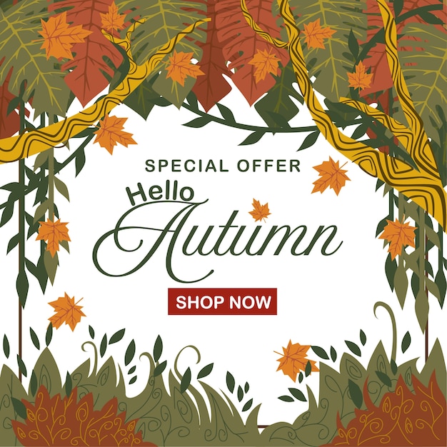 signo de oferta especial de venta de otoño