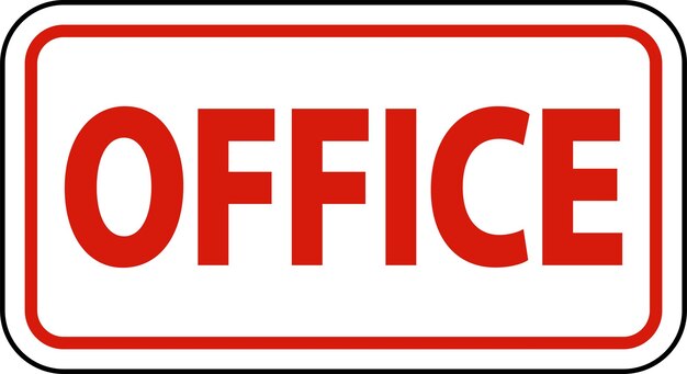 Signo de la oficina en fondo blanco