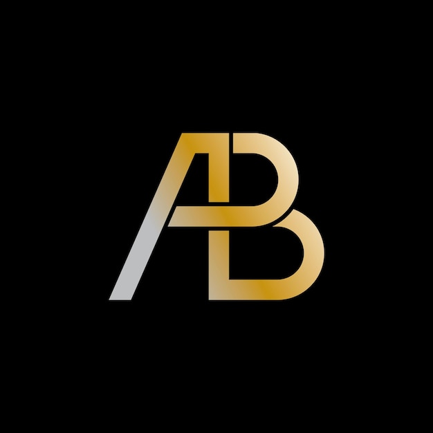 Signo de oro ab carta logo vector icono ilustración