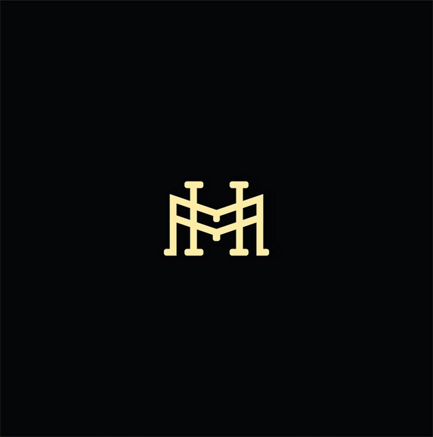 Signo de oro m sobre un fondo negro