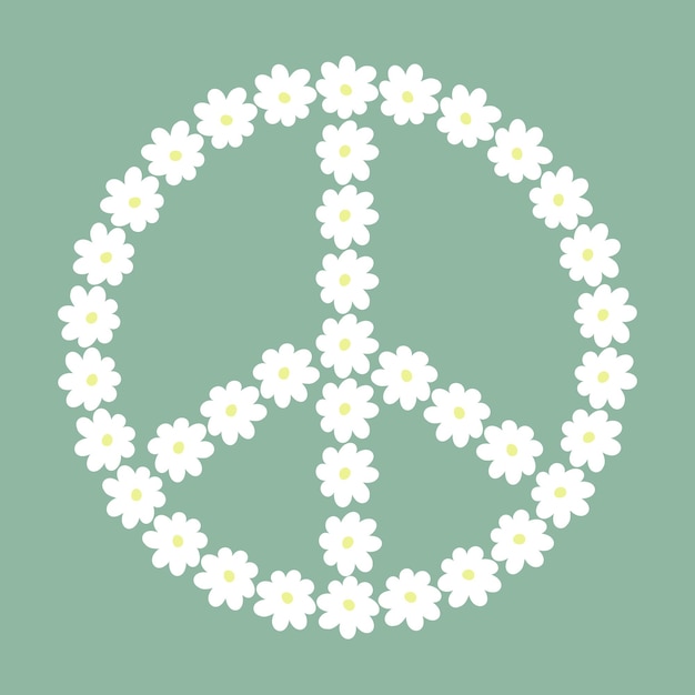 Signo de la paz margaritas en forma de símbolo de la paz símbolo de la paz con flores