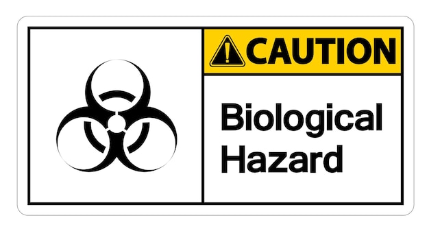 Signo de peligro biológico de precaución Signo sobre fondo blanco Ilustración vectorial