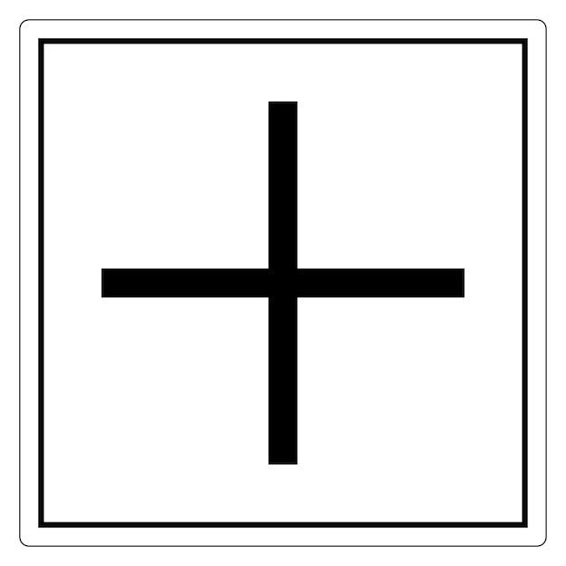 Signo de polaridad positiva más aislado en fondo blanco Ilustración vectorial EPS10
