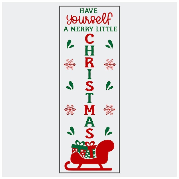 Signo de porche de Navidad signo de porche vertical paquete SVG para puerta y fondo Diseños